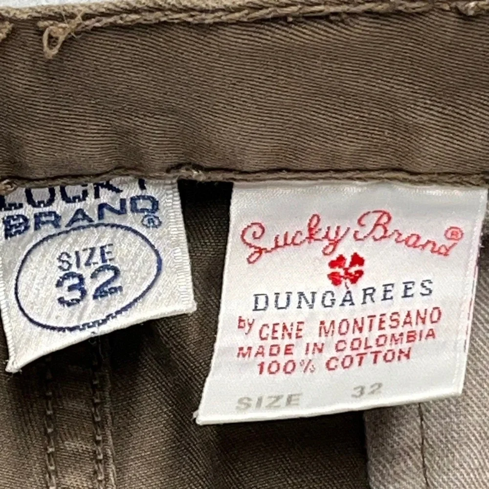 VTG Lucky Brand Mens Brown Cotton Twill Cargo Shorts Utility Workwear 32 Y2K‎